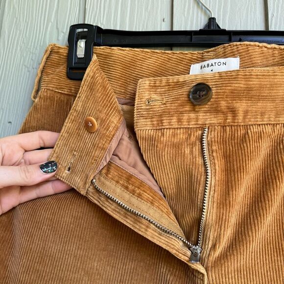 Aritzia Babaton Wide-Leg Corduroy Pants – Camel – Sz 4 (fits like 4/6) - Picture 3 of 8